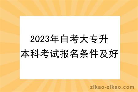 2023年自考大专升本科考试报名条件及好处分析