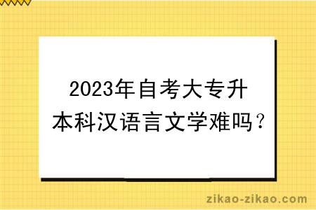 2023年自考大专升本科汉语言文学难吗？
