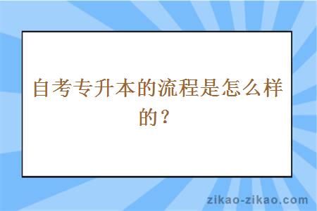 自考专升本的流程是怎么样的？