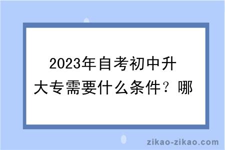 2023年自考初中升大专需要什么条件？哪些专业好？