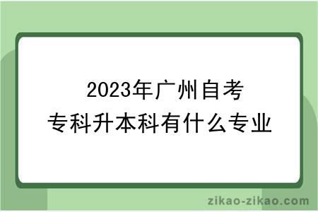  2023年广州自考专科升本科有什么专业可以选择？