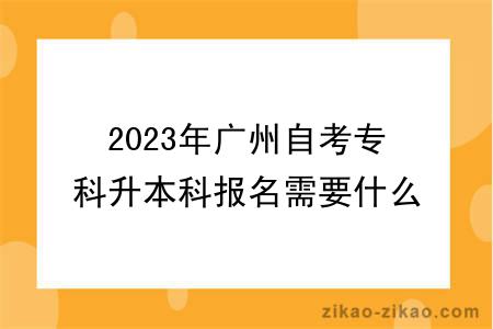 2023年广州自考专科升本科报名需要什么条件与要求？
