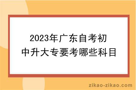 2023年广东自考初中升大专要考哪些科目？