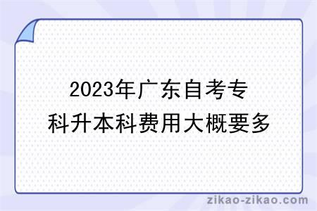 2023年广东自考专科升本科费用大概要多少？