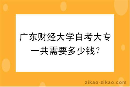 广东财经大学自考大专一共需要多少钱？