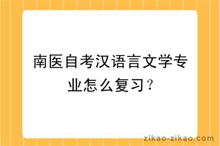 南医自考汉语言文学专业怎么复习？