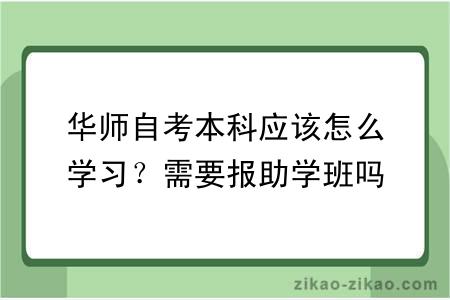 华师自考本科应该怎么学习？需要报助学班吗？