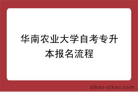 华南农业大学自考专升本报名流程