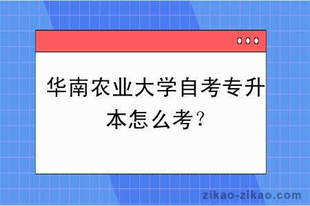 华南农业大学自考专升本怎么考？