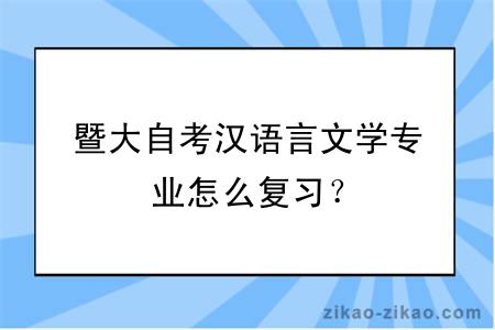 暨大自考汉语言文学专业怎么复习？