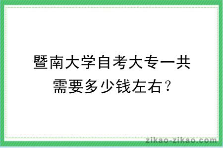 暨南大学自考大专一共需要多少钱左右？