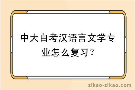 中大自考汉语言文学专业怎么复习？