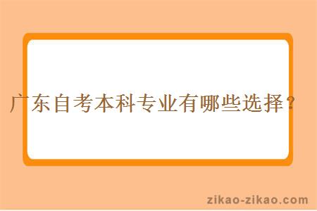 广东自考本科专业有哪些选择？