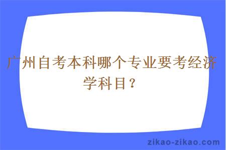 广州自考本科哪个专业要考经济学科目？