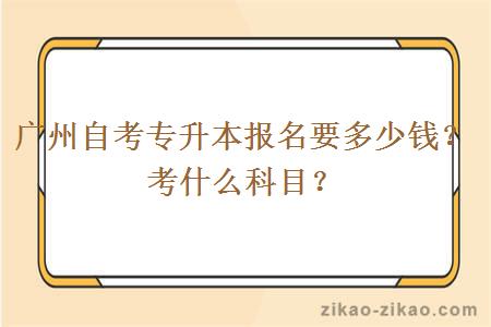 广州自考专升本报名要多少钱？考什么科目？