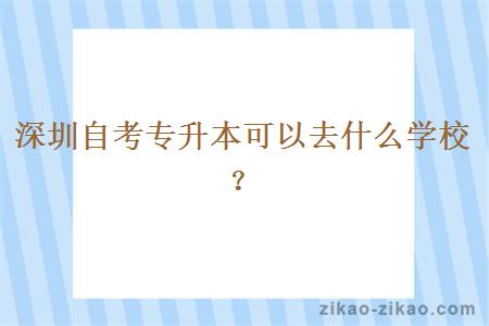 深圳自考专升本可以去什么学校？