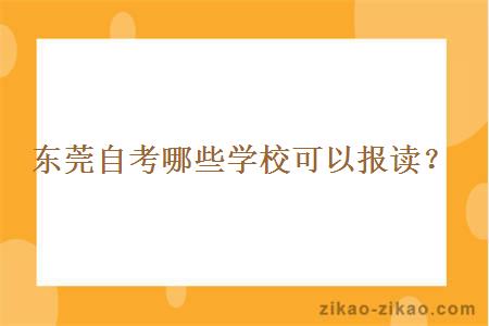 东莞自考哪些学校可以报读？