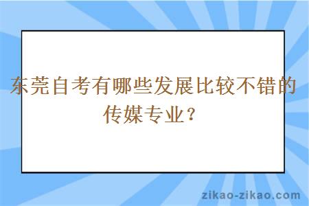 东莞自考有哪些发展比较不错的传媒专业？