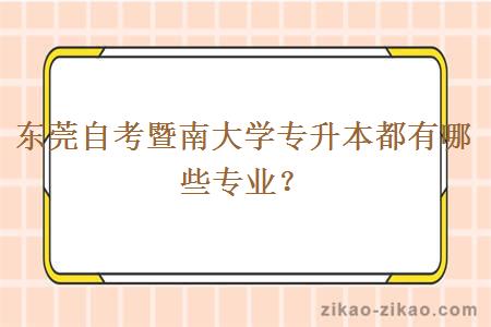 东莞自考暨南大学专升本都有哪些专业？