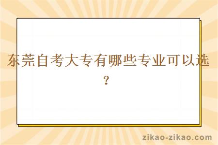 东莞自考大专有哪些专业可以选？