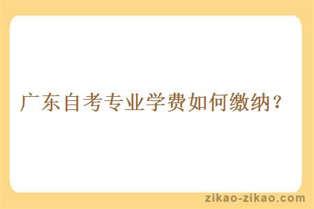 广东自考专业学费如何缴纳？