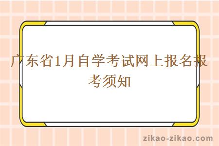 广东省1月自学考试网上报名报考须知