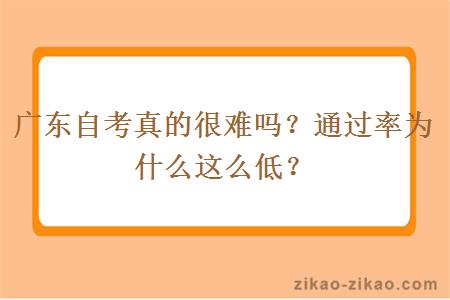 广东自考真的很难吗？通过率为什么这么低？