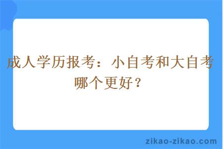 成人学历报考：小自考和大自考哪个更好？