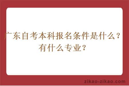 广东自考本科报名条件是什么？有什么专业？