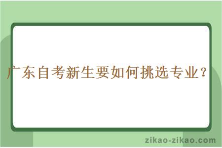 广东自考新生要如何挑选专业？