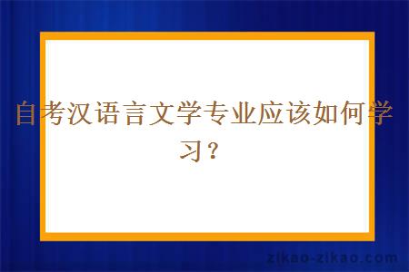 自考汉语言文学专业应该如何学习？