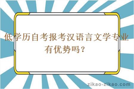 低学历自考报考汉语言文学专业有优势吗？