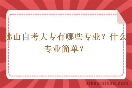 佛山自考大专有哪些专业？什么专业简单？