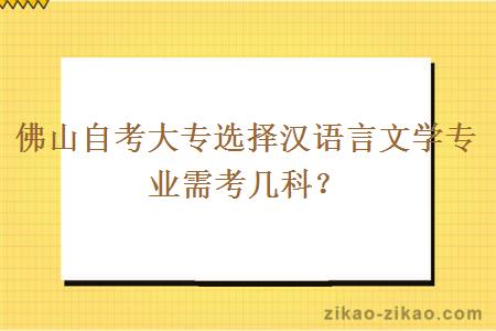 佛山自考大专选择汉语言文学专业需考几科？