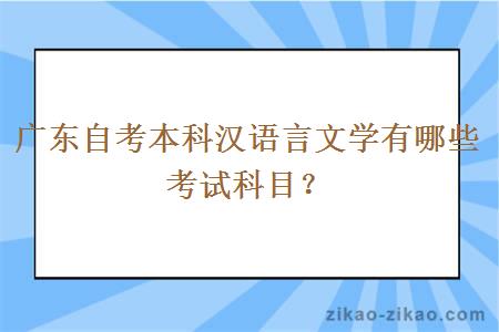 广东自考本科汉语言文学有哪些考试科目？