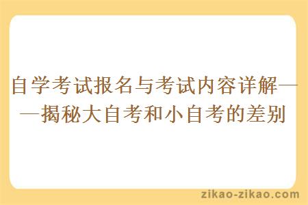 自学考试报名与考试内容详解——揭秘大自考和小自考的差别