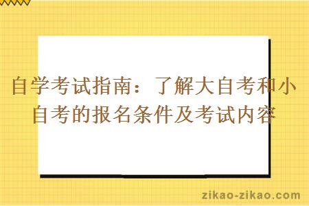 自学考试指南：了解大自考和小自考的报名条件及考试内容