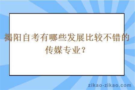 揭阳自考有哪些发展比较不错的传媒专业？ 