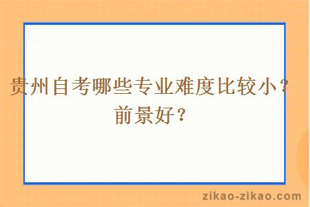 贵州自考哪些专业难度比较小？前景好？