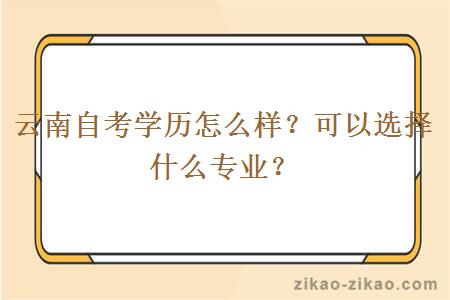 云南自考学历怎么样？可以选择什么专业？