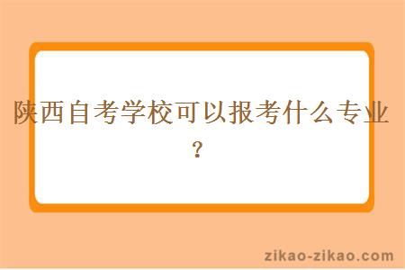 陕西自考学校可以报考什么专业？