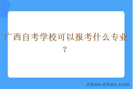 广西自考学校可以报考什么专业？