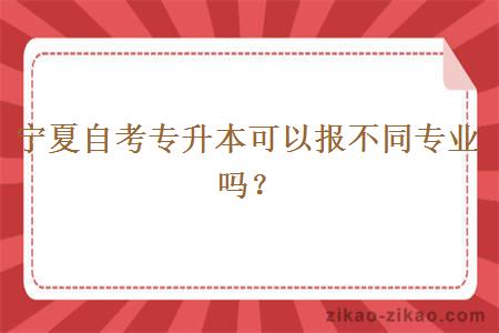 宁夏自考专升本可以报不同专业吗？