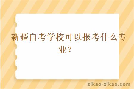  新疆自考学校可以报考什么专业？