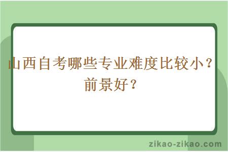 山西自考哪些专业难度比较小？前景好？