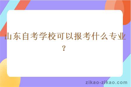 山东自考学校可以报考什么专业？