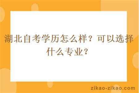 湖北自考学历怎么样？可以选择什么专业？