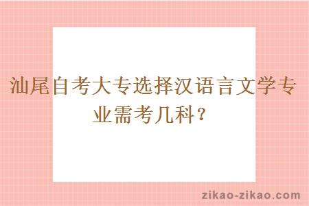 汕尾自考大专选择汉语言文学专业需考几科？