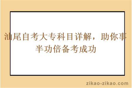 汕尾自考大专科目详解，助你事半功倍备考成功