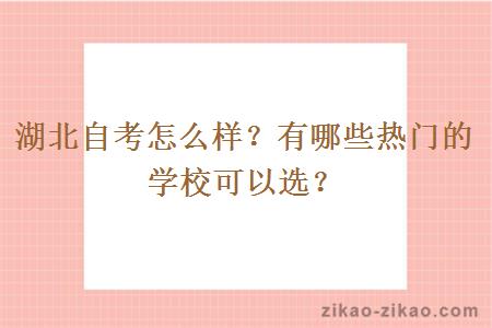 湖北自考怎么样？有哪些热门的学校可以选？